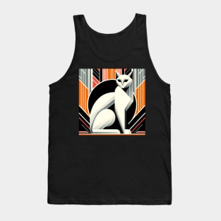 Elegant Art Deco Cat - Vintage Feline Charm Tank Top